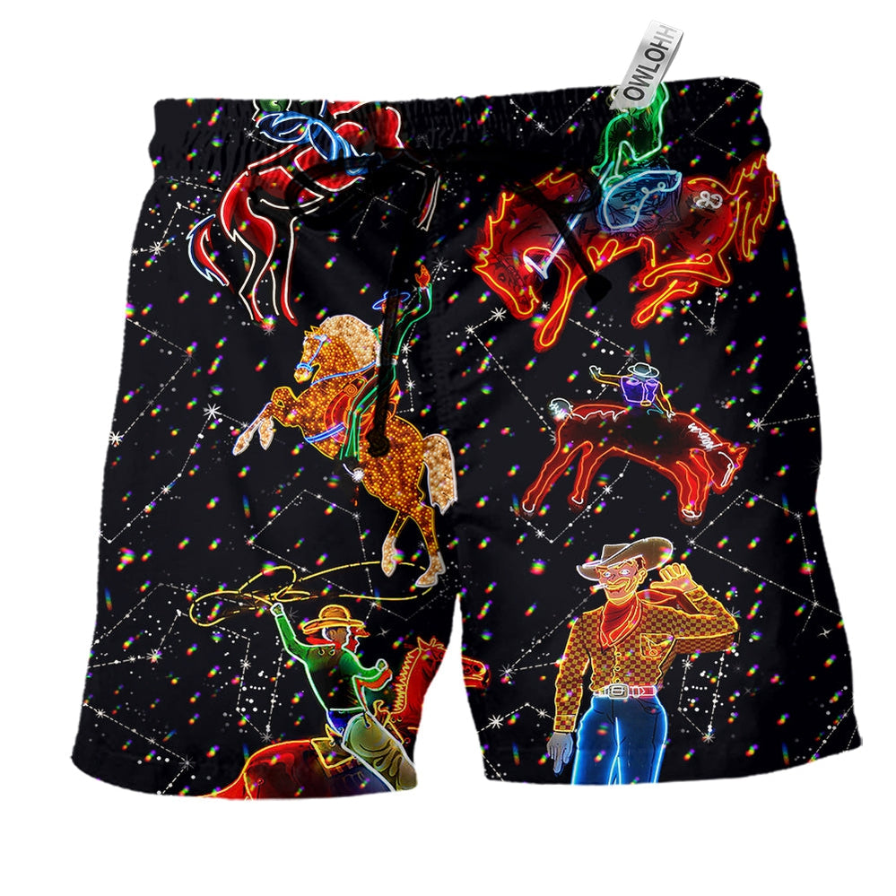 Beach Short / Adults / S Cowboy Neon In Life Style - Beach Short - Owls Matrix LTD