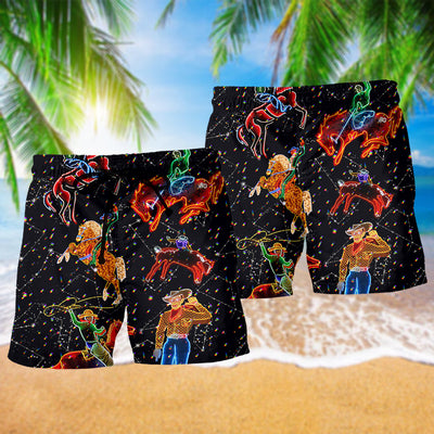 Cowboy Neon In Life Style - Beach Short - Owls Matrix LTD