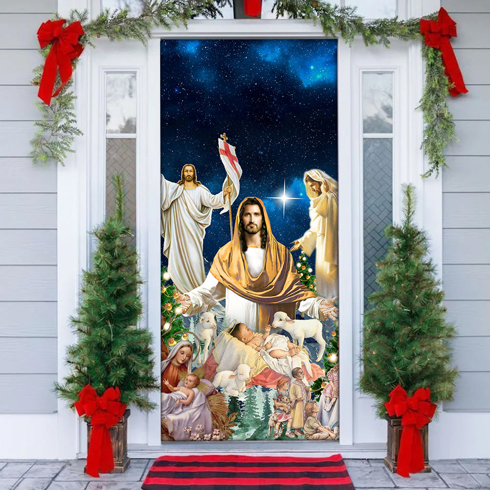 Jesus Christmas Miracle Night - Door Cover - Owls Matrix LTD