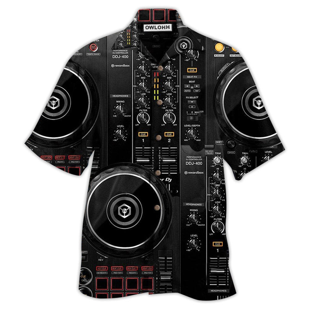 Hawaiian Shirt / Adults / S DJ Yes I Am The DJ In Black - Hawaiian Shirt - Owls Matrix LTD
