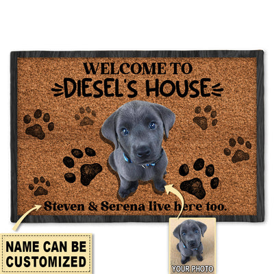 S ( 16X24 INCHES ) Dog Welcome To Dog's House Personalized - Doormat - Owls Matrix LTD