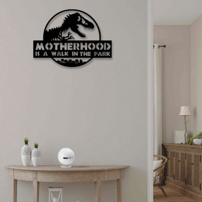 Dinosaur Motherhood Is A Walk In The Park - Led Light Metal - Owls Matrix LTD