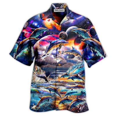 Hawaiian Shirt / Adults / S Dolphin Into The Mysterious Galaxy - Hawaiian Shirt - Owls Matrix LTD