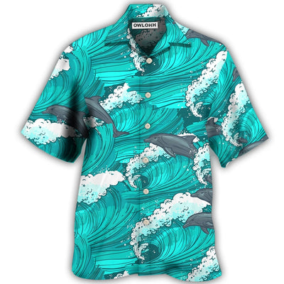 Hawaiian Shirt / Adults / S Dolphin Loves Fresh Ocean And Summer - Hawaiian Shirt - Owls Matrix LTD