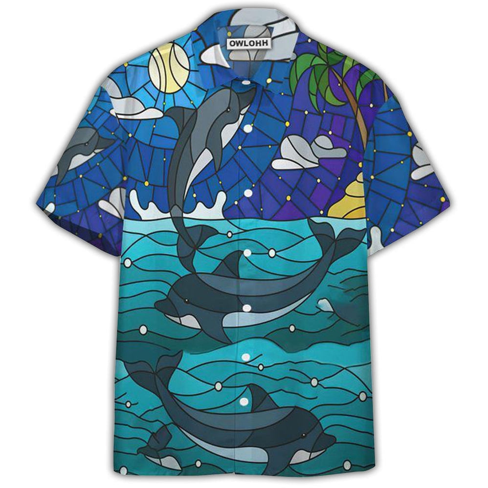 Hawaiian Shirt / Adults / S Dolphin Ocean Biology Into The Sea - Hawaiian Shirt - Owls Matrix LTD