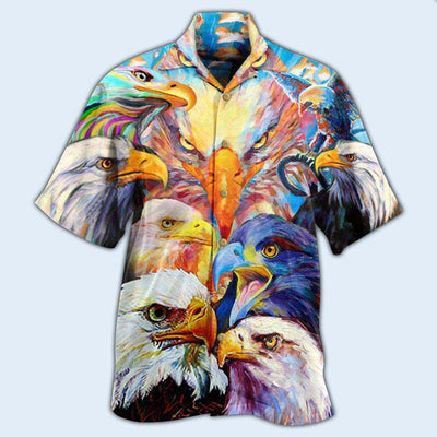Eagle Colorful Eagles - Hawaiian Shirt - Owls Matrix LTD