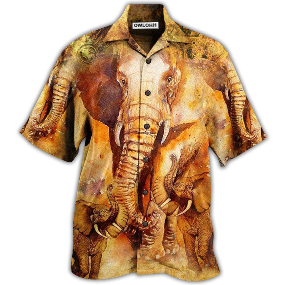 Hawaiian Shirt / Adults / S Elephant Born To Be The Biggest - Hawaiian Shirt - Owls Matrix LTD
