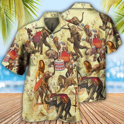 Elephant Circus Show - Hawaiian Shirt - Owls Matrix LTD