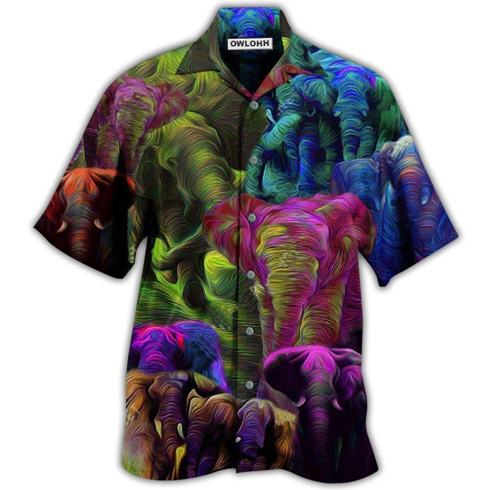 Hawaiian Shirt / Adults / S Elephant Colorful Style - Hawaiian Shirt - Owls Matrix LTD