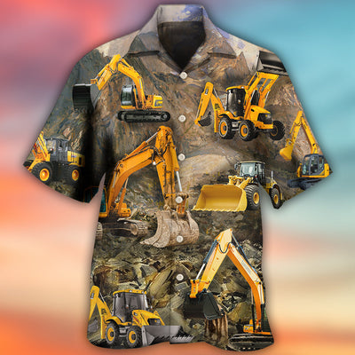 Excavator Mountain Basic Style - Hawaiian Shirt - Owls Matrix LTD