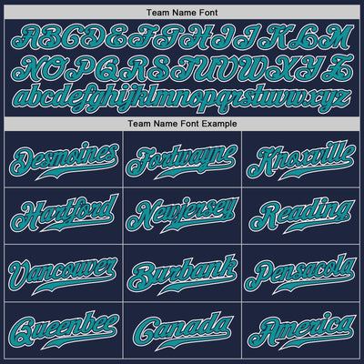 Custom Navy Teal-White Authentic Fade Fashion Baseball Jersey