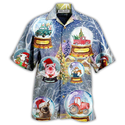 Hawaiian Shirt / Adults / S Farm Xmas Funny Global - Hawaiian Shirt - Owls Matrix LTD