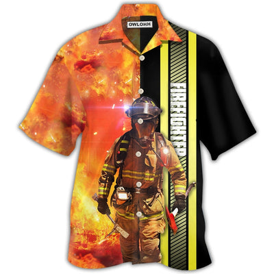 Hawaiian Shirt / Adults / S Firefighter Hot Fire - Hawaiian Shirt - Owls Matrix LTD