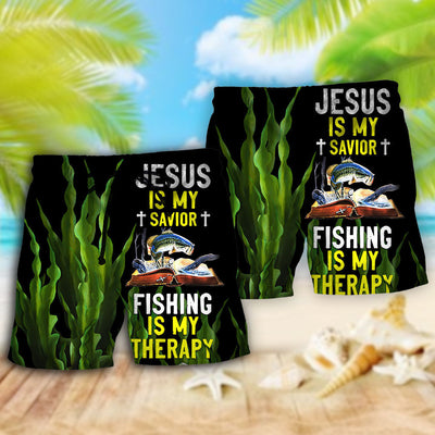 Fishing Is My Therapy Leaf - Beach Short - Owls Matrix LTD