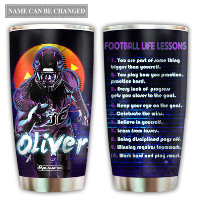 20OZ Football Life Lessons Personalized - Tumbler - Owls Matrix LTD