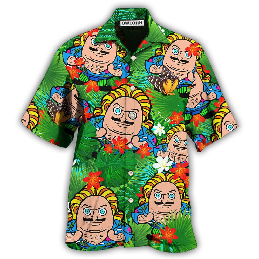Hawaiian Shirt / Adults / S Comics-Figure And Blooming Tropical Flowers - Hawaiian Shirt - Owls Matrix LTD