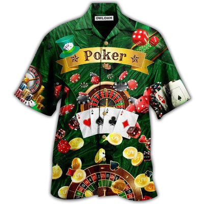Hawaiian Shirt / Adults / S Poker Gambling Born To Play Poker Forced To Work - Hawaiian Shirt - Owls Matrix LTD