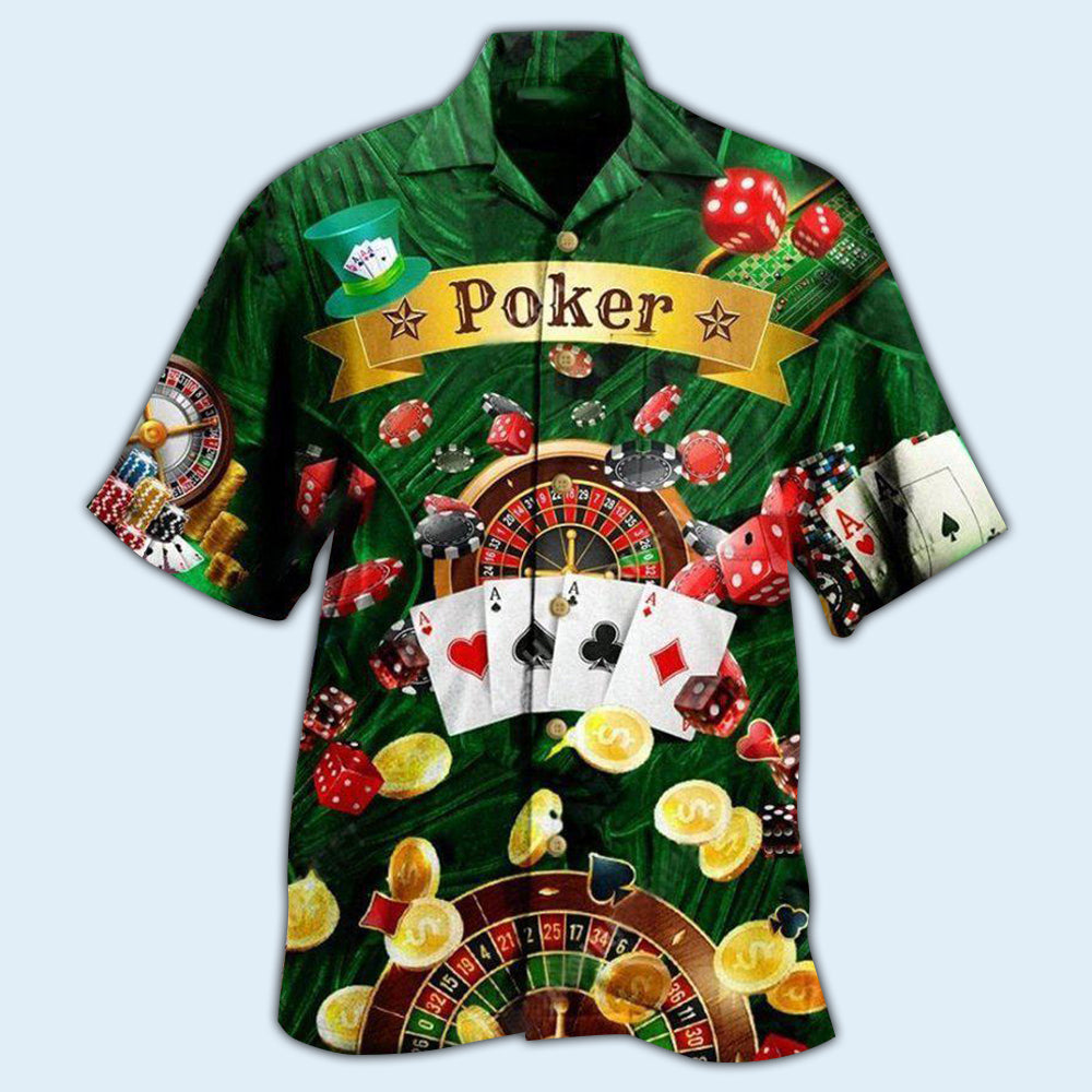 Poker Gambling Born To Play Poker Forced To Work - Hawaiian Shirt - Owls Matrix LTD