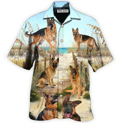 Hawaiian Shirt / Adults / S German Shepherd Best Friends For Life In Sand - Hawaiian Shirt - Owls Matrix LTD