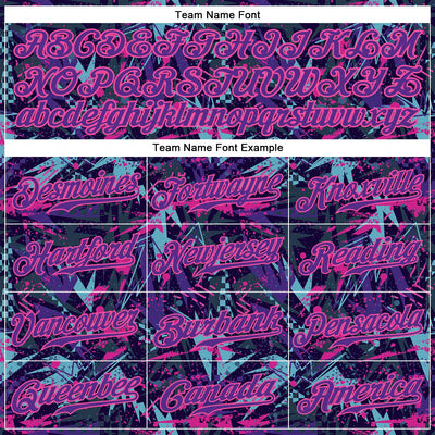 Custom Graffiti Pattern Purple-Pink 3D Creative Geometric Figures And Dots Authentic Baseball Jersey - Owls Matrix LTD