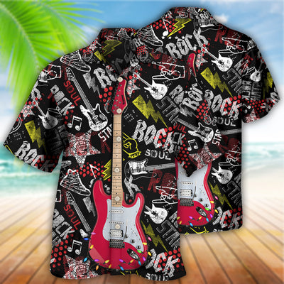 Guitar Rock Soul Merry Christmas Happy - Hawaiian Shirt - Owls Matrix LTD