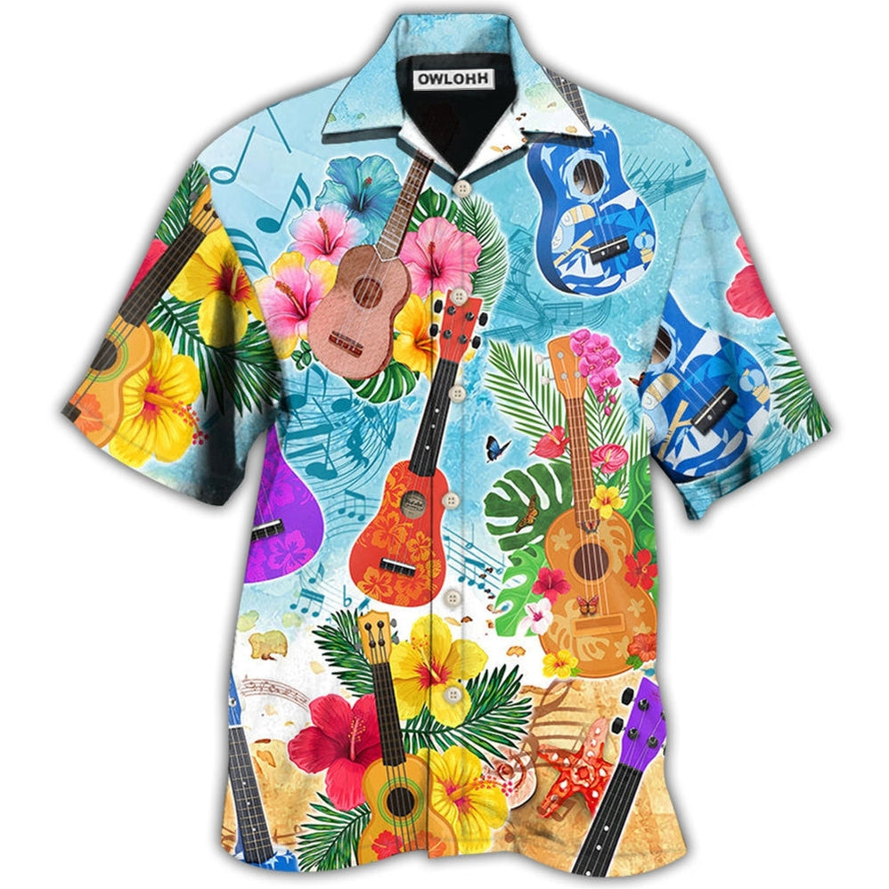 Hawaiian Shirt / Adults / S Guitar Tropical Hawaii Ukulele - Hawaiian Shirt - Owls Matrix LTD