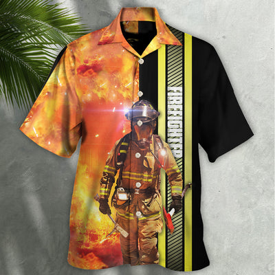 Firefighter Hot Fire - Hawaiian Shirt - Owls Matrix LTD