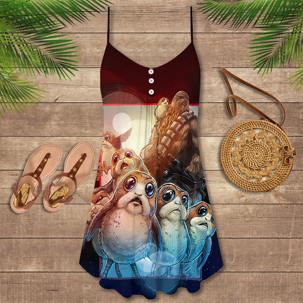 Star Wars Porgs Are Friends Not Food - V-neck Sleeveless Cami Dress