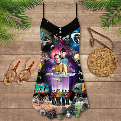 Star Trek Inspired Galaxy - V-neck Sleeveless Cami Dress