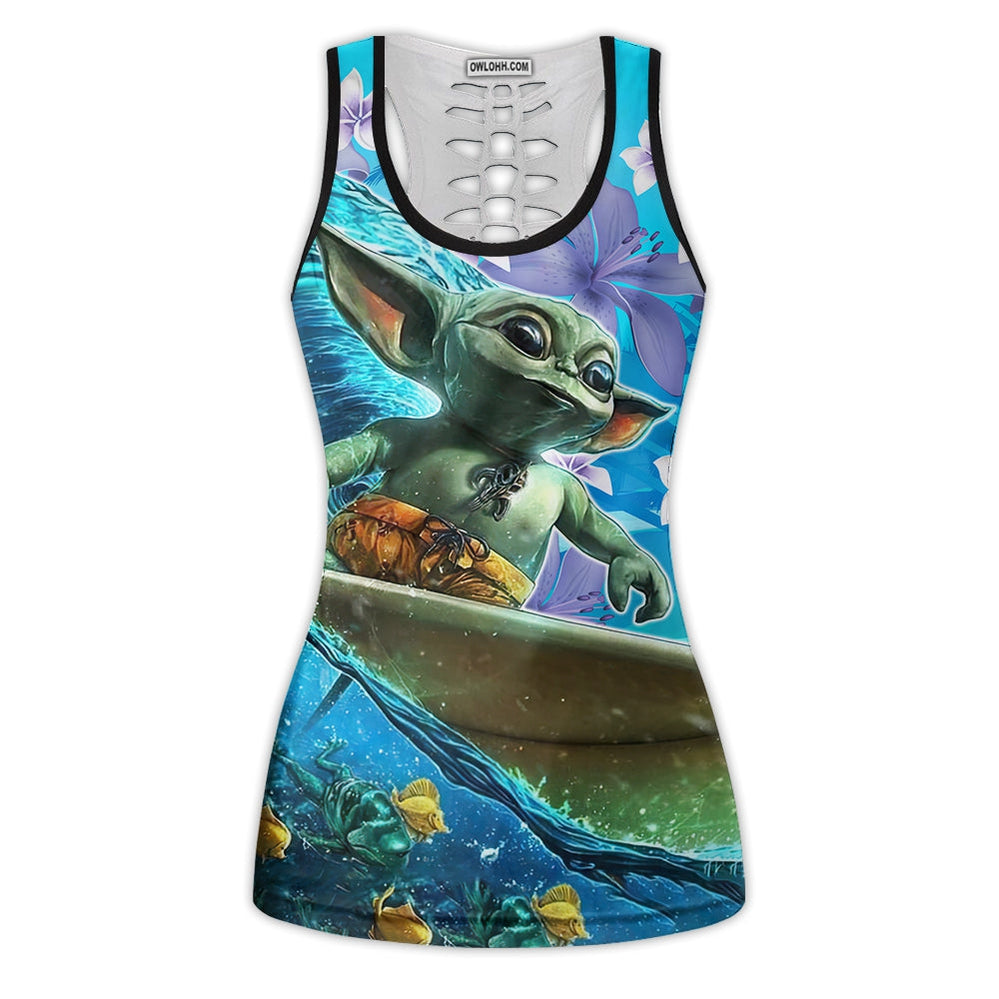 Star Wars Baby Yoda Surfing - Tank Top Hollow