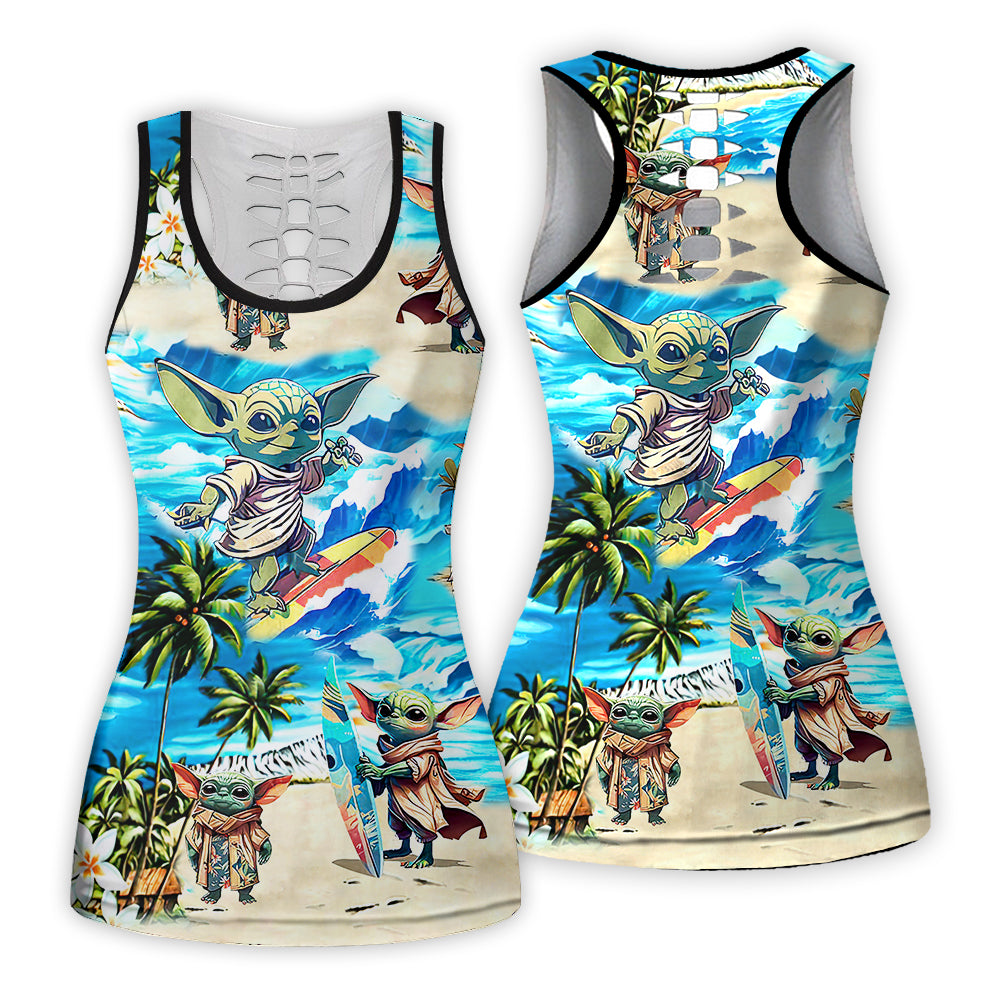 Baby Yoda Star Wars Surfing - Tank Top Hollow