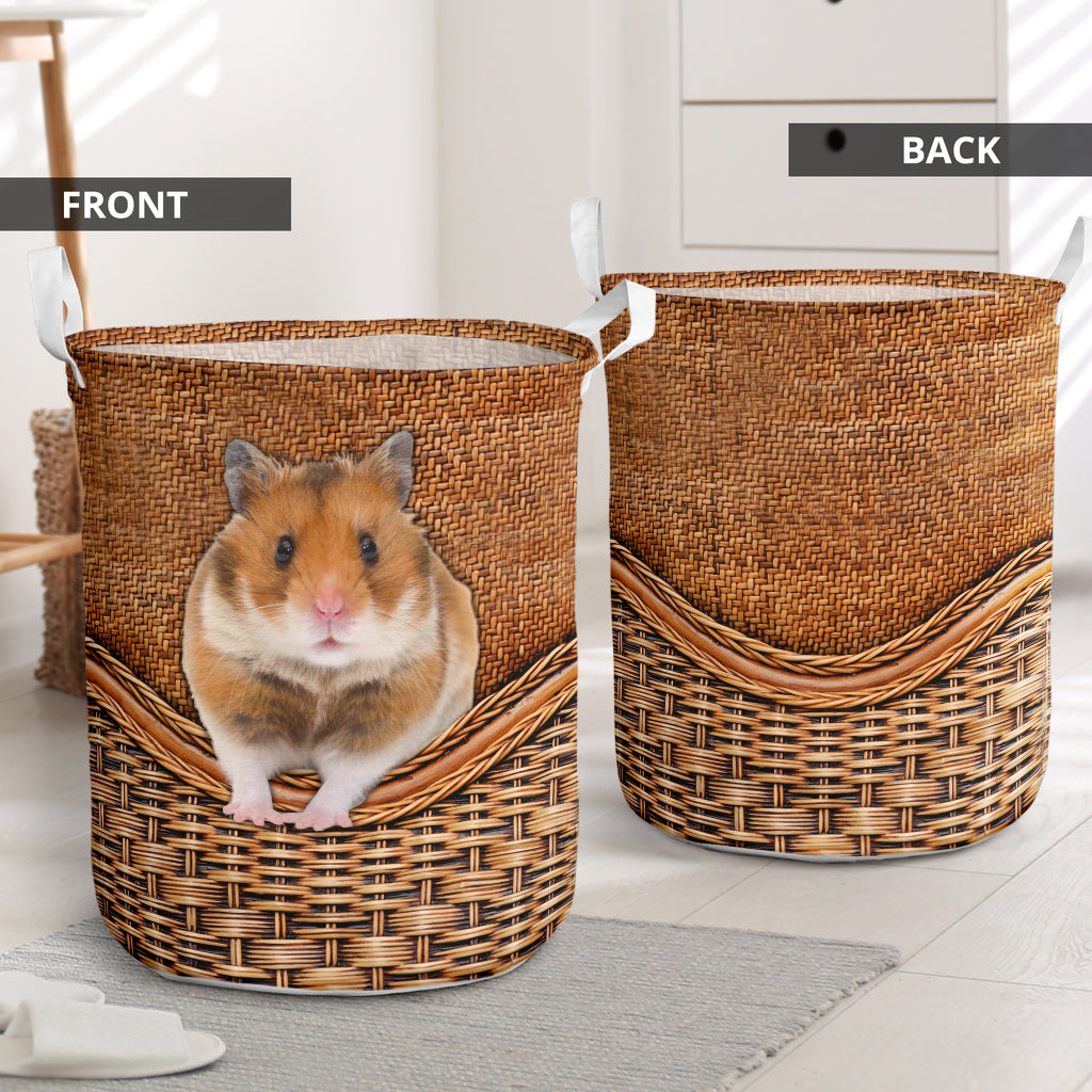 Hamster Rattan Teaxture - Laundry Basket - Owls Matrix LTD