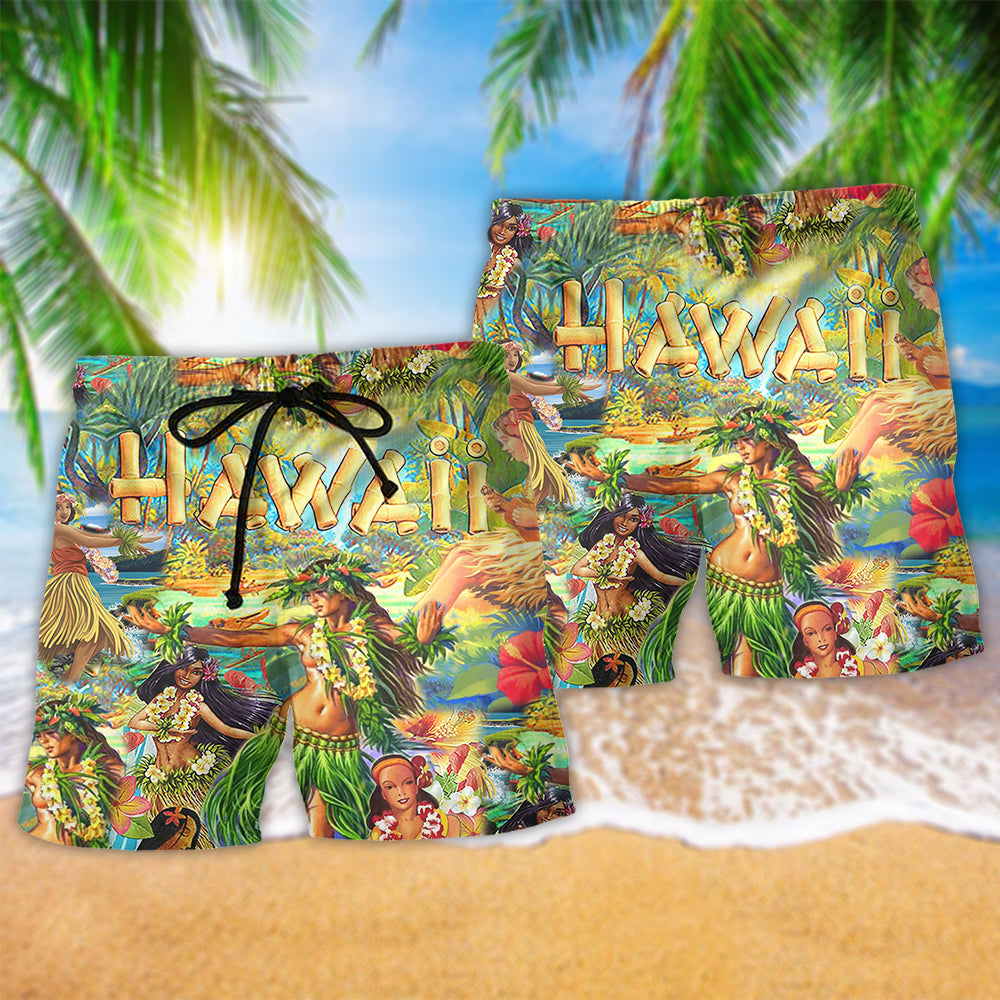 Hawaii The Aloha Spirit of Hawaii Christmas - Beach Short - Owls Matrix LTD