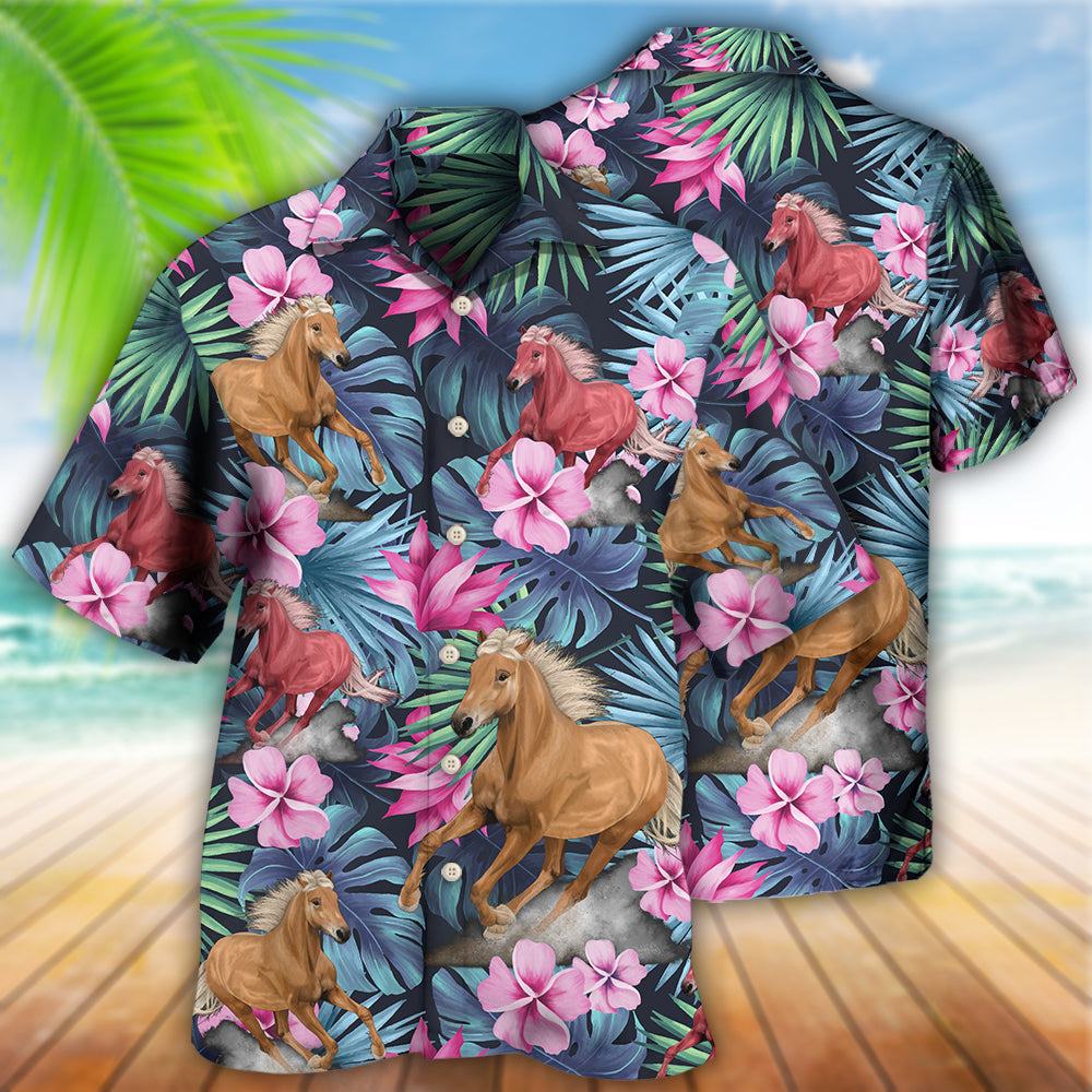 Horse Tropical Summer Vibes - Hawaiian Shirt - Owls Matrix LTD