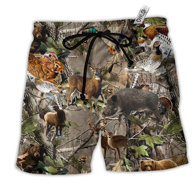 Beach Short / Adults / S Hunting Love Animals Style - Beach Short - Owls Matrix LTD