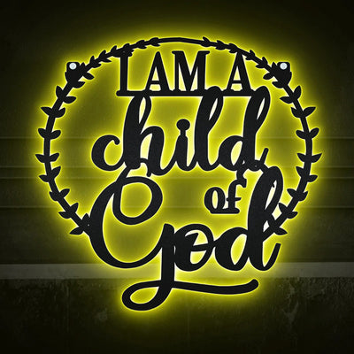 I Am Child Of God - Led Light Metal - Owls Matrix LTD