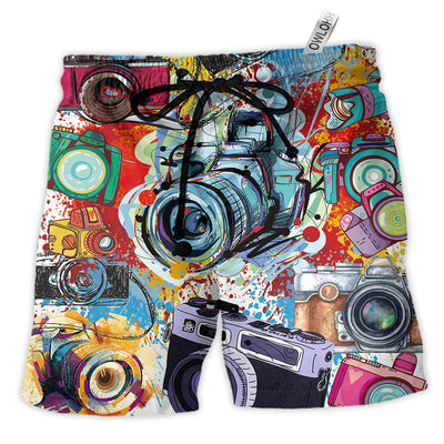 Beach Short / Adults / S Camera It's A World Of Cameras - Beach Short - Owls Matrix LTD