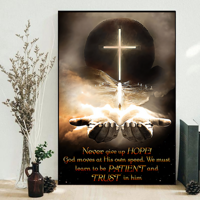 Jesus Christian Never Give Up Hope Jesus - Vertical Poster - Owls Matrix LTD