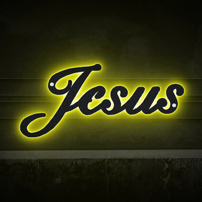 Jesus Simple Text Amazing - Led Light Metal - Owls Matrix LTD