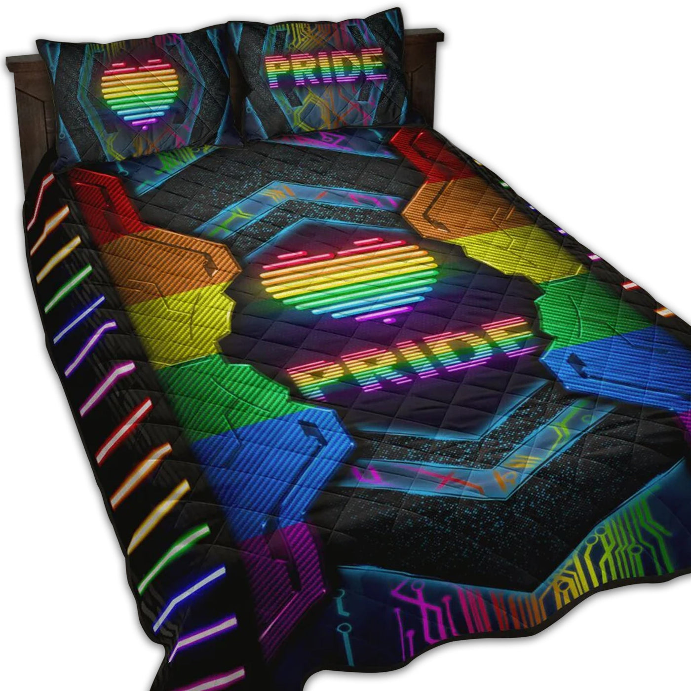 TWIN ( 50 x 60 INCH ) LGBT Pride Love Classic - Quilt Set - Owls Matrix LTD