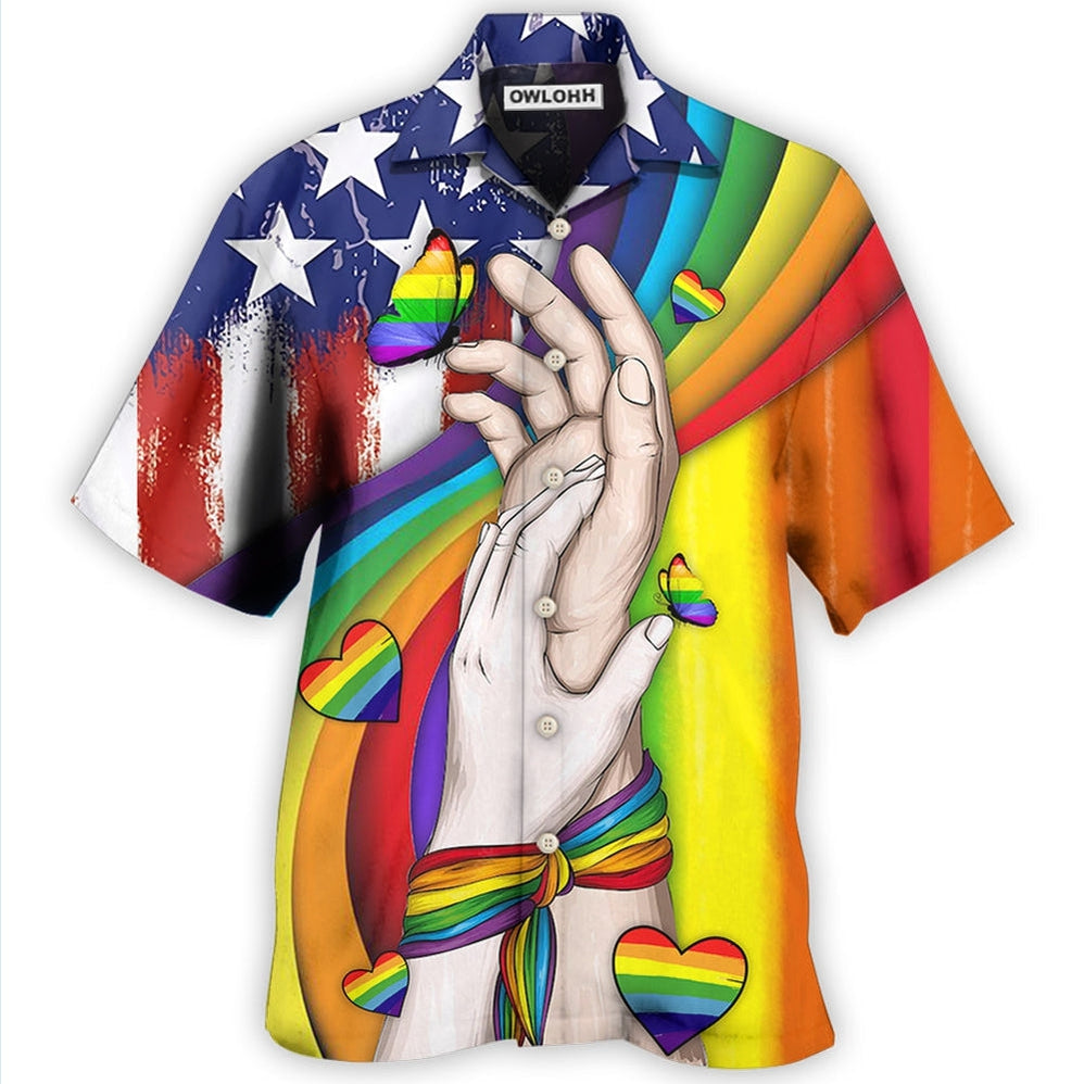 Hawaiian Shirt / Adults / S LGBT Hand Love Style - Hawaiian Shirt - Owls Matrix LTD