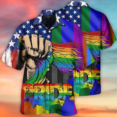 LGBT Hand Love Is Love - Hawaiian Shirt - Owls Matrix LTD