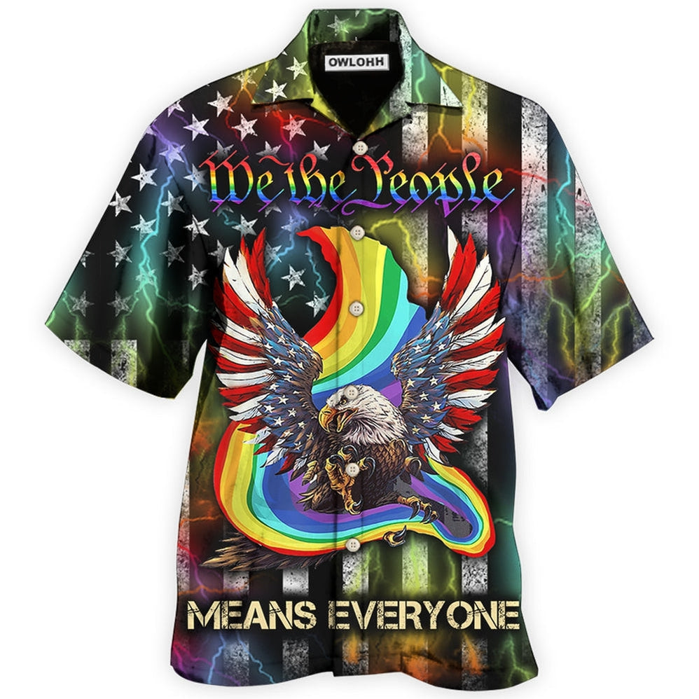Hawaiian Shirt / Adults / S LGBT Eagle We The People Style - Hawaiian Shirt - Owls Matrix LTD