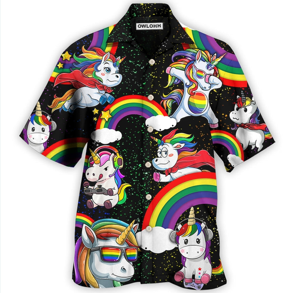 Hawaiian Shirt / Adults / S LGBT Unicorn Funny Style - Hawaiian Shirt - Owls Matrix LTD