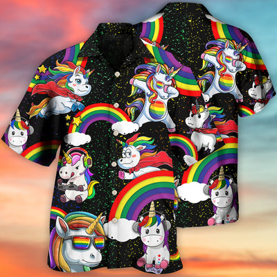 LGBT Unicorn Funny Style - Hawaiian Shirt - Owls Matrix LTD