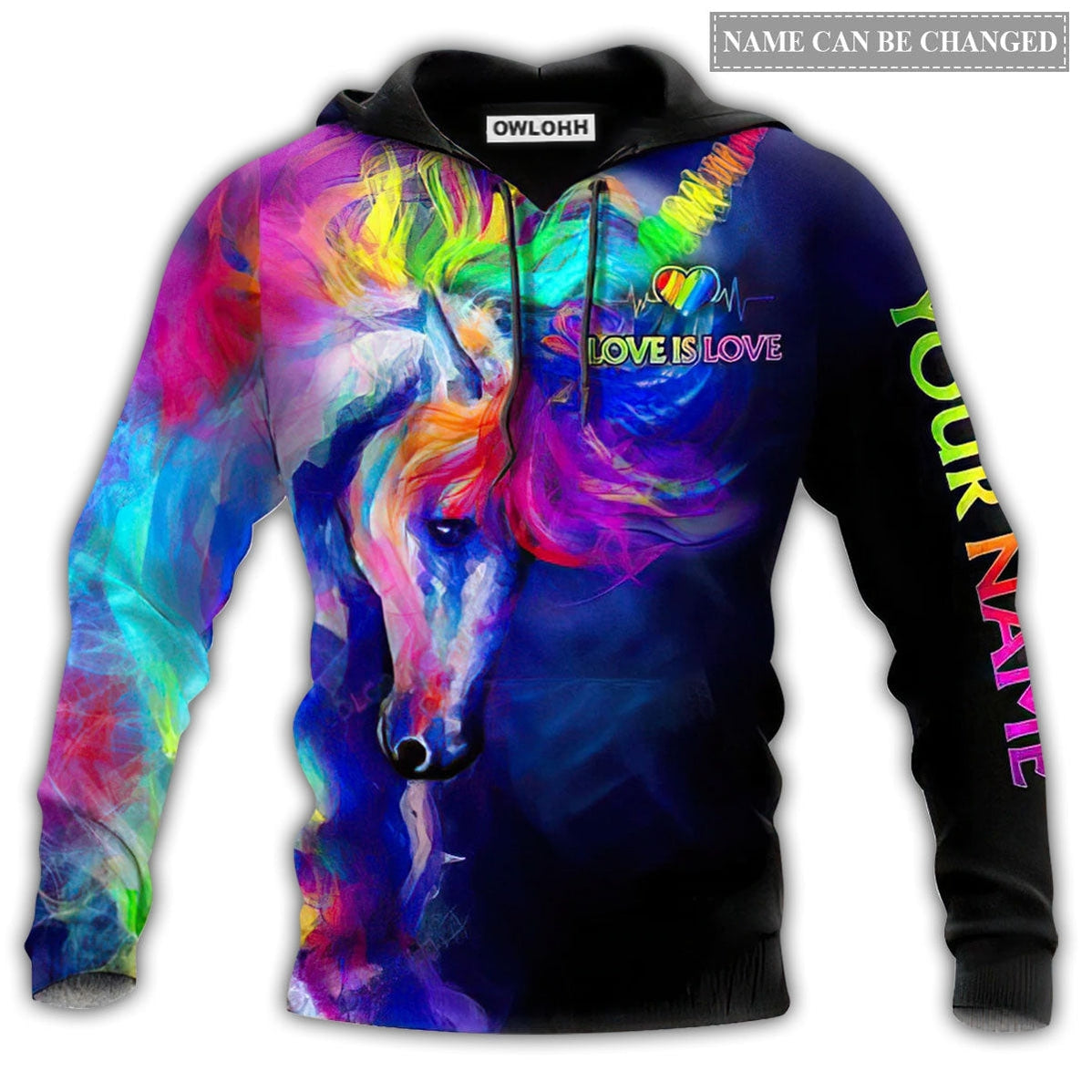 Unisex Hoodie / S LGBT Unicorn Colorful Personalized - Hoodie - Owls Matrix LTD