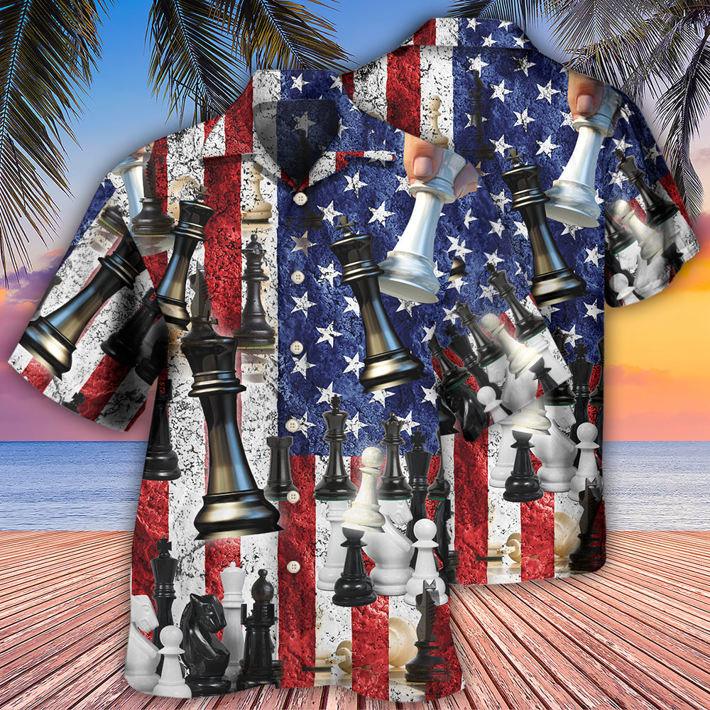 Chess Independence Day Let's Celebrate With Chess - Hawaiian Shirt - Owls Matrix LTD