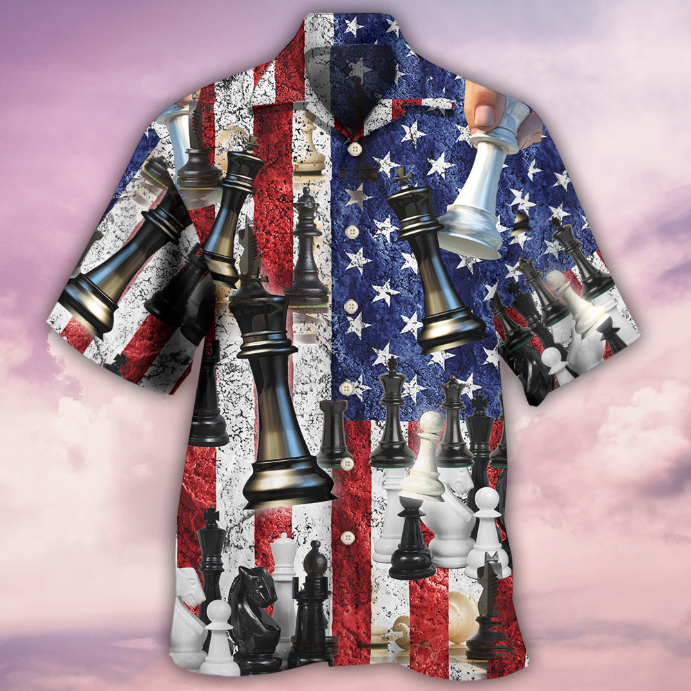 Chess Independence Day Let's Celebrate With Chess - Hawaiian Shirt - Owls Matrix LTD