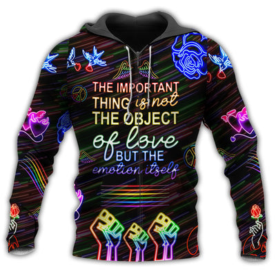 Zip Hoodie / S Lgbt The Important Thing Is Not A Object - Hoodie - Owls Matrix LTD