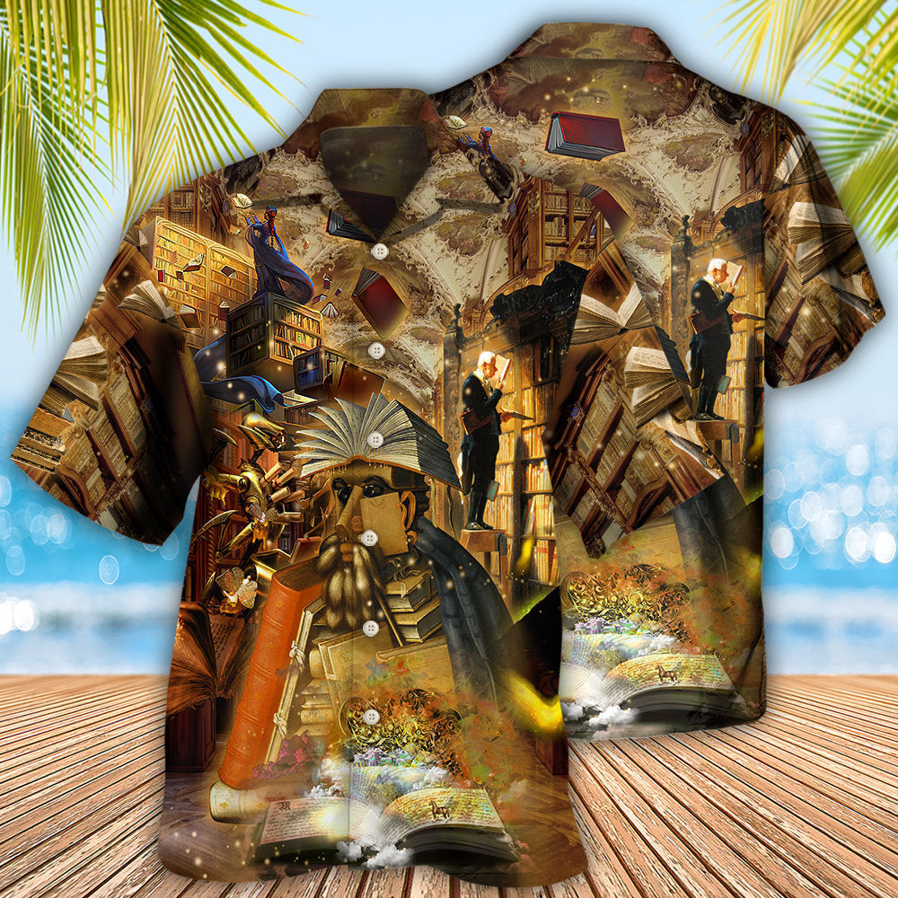 Book Mysterious Librarian - Hawaiian Shirt - Owls Matrix LTD